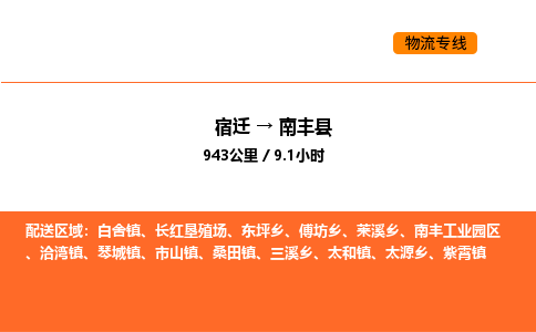 宿迁到南丰县物流专线-宿迁至南丰县物流公司-宿迁发南丰县货运专线