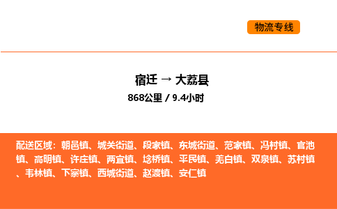 宿迁到大荔县物流专线-宿迁至大荔县物流公司-宿迁发大荔县货运专线